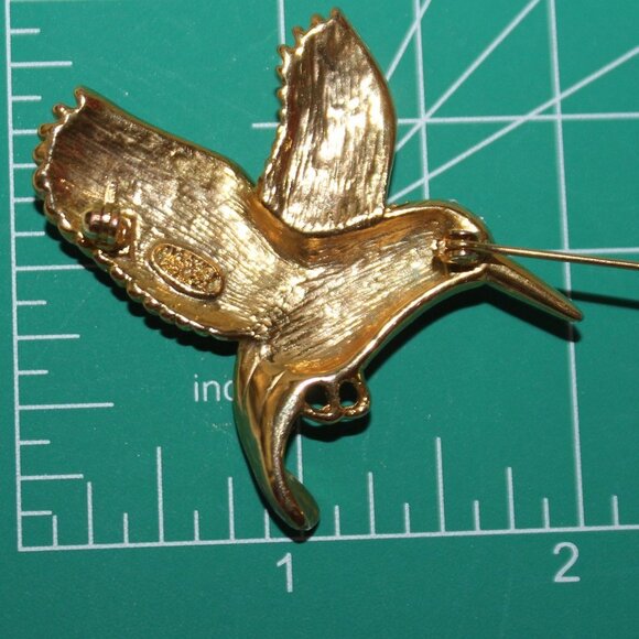 Vintage PS Co 1999 Hummingbird Rhinestone Brooch - Picture 4 of 6